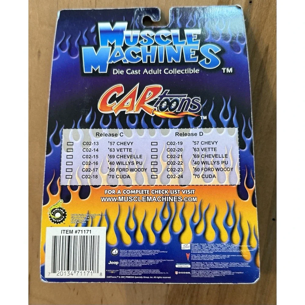 Muscle Machines CARtoons '70 Cuda C02-24 Orange 2002 Funline Merchandise Co. Inc - Picture 2 of 2